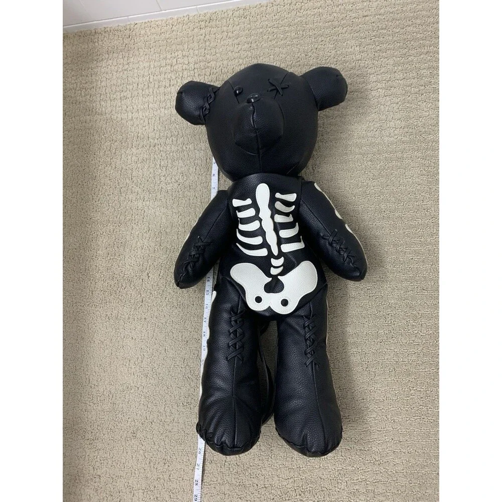 Black Skeleton Stuffed Teddy Bear Backpack Goth 26